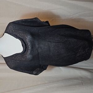 Vince Metallic Black Dolman Cap Sleeve Sweater